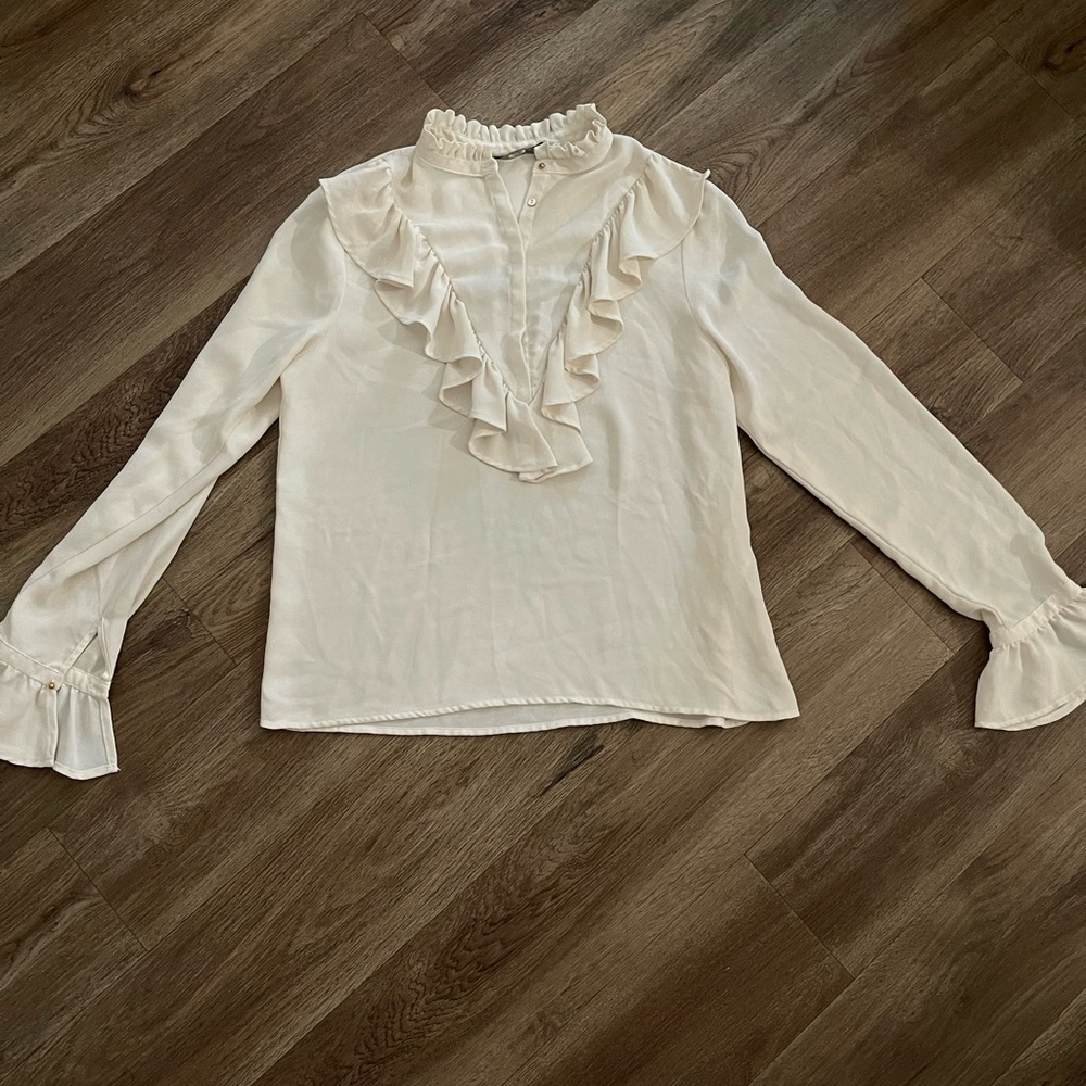 Zara Basic Collection Ruffle Blouse. - image 2